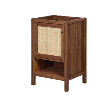 Jasper Rattan Modern Coastal 2-Shelf Bath Vanity Cabinet Only (Sink Basin Not Included) - JONATHAN Y